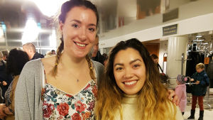 Amanda och Daniella från Harrström gillade speciellt "Brutal humor". Amanda Karlsson och Daniella Lassas från Harrström i Korsnäs är bekanta med Ted och Kaj både via podden och Kajs böcker. Nu har de också sett premiären av Pleppo två.