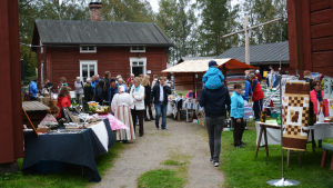Uppskattningsvis hade kring 500 besökare hittat till marknaden. Brages skördemarknad i Vasa 2016.