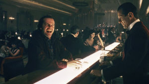 Författarmardrömmar. Jack Nicholson i The Shining. Hohto, ohjaus Stanley Kubrick. Kuvassa Jack Nicholson.
