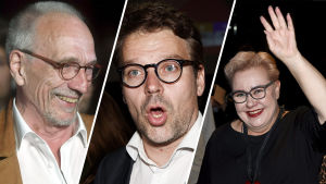 Sirpa Pietikäinen, Ville Niinistö och Nils Torvalds under valkvällen.