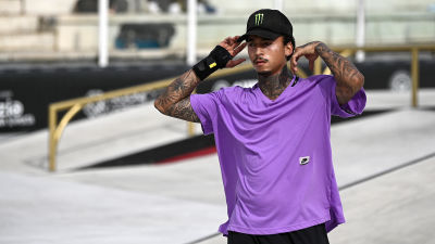 Nyjah Huston i närbild.