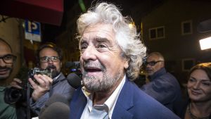 Femstjärnerörelsens ledare Beppe Grillo. Beppe Grillo, ledare för populistiska Femstjärnerörelsen i Italien
