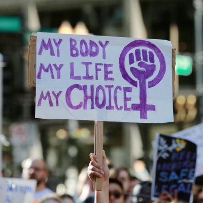 Demonstranter för abort i Chicago, USA, i maj 2019.