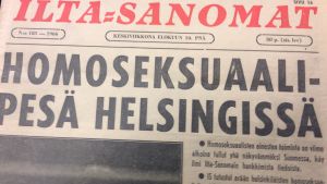 Artikel i Iltasanomat 10 augusti 1966 homopesä Helsingissä, artikel i Iltasanomat 10.6.1966