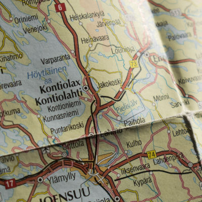 Karta som visar kommunen Kontiolax / Kontiolahti.