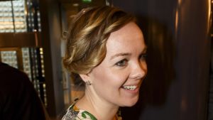 Katri Kulmuni blir näringsminister Centerpolitikern Katri Kulmuni i Lilla parlamentet i Helsingfors den 5 juni 2019.