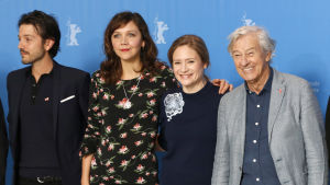 Diego Luna, Maggie Gyllenhaal, Julia Jentsch och Paul Verhoeven, fyra sjättedelar av Berlinale-juryn. Berlinalejuryn inför festivalstarten.