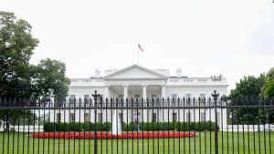 Ingen från Vita Huset är på plats. Vita huset i USA.
