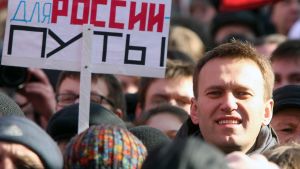 Aleksej Navalnyj Navalnyj under en anti-Putin demonstration i Moskva 10 mars 2012