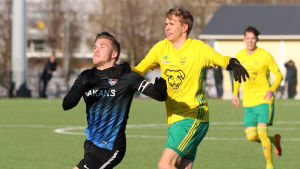Benjamin Källman satte två fullträffar för FC Inter. Benjamin Källman, FC Inter.