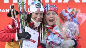 Marit Björgen och Therese Johaug. Marit Björgen och Therese Johaug har haft många tuffa dueller genom åren.