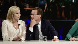 Ebba Busch-Thor (KD) och Ulf Kristersson (M). Allianskollegerna.