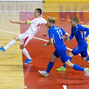 Serbien-Finland i VM-kvalet i futsal.
