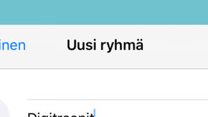 Anna ryhmälle selkeä nimi. Kuva iPhonesta. Uuden ryhmän perustaminen iPhone