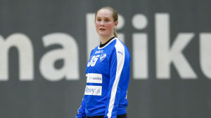 Alina Stendahl gjorde en stark insats i målet. Alina Stendal i Grankulla IFK