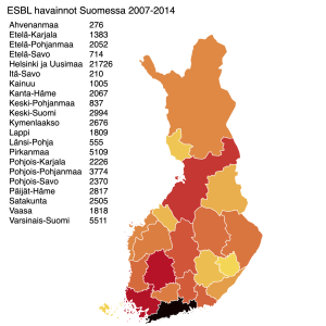 Suomen kartta ESBL