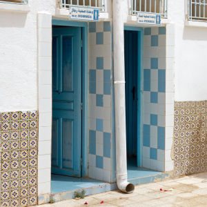 Toaletter i staden Houmt Souk på ön Djerba i Tunisien.