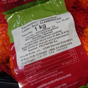 Klementiner i en påse. 