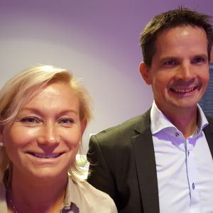 Annika Lindgren och Nils Nyman, barnbarn till Astrid Lindgren. 2016 i Göteborg.