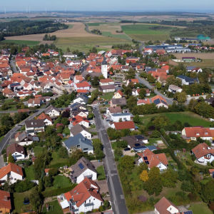 Lilla byn Grossbardorf i Tyskland.