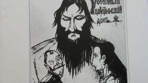 Teckning av tsarparet i rasputins famn Teckning av tsarparet i Rasputins famn