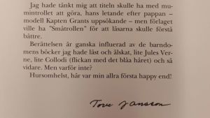 Tove Janssons förord till den första Muminboken. Tove Janssons förord till den första Muminboken.