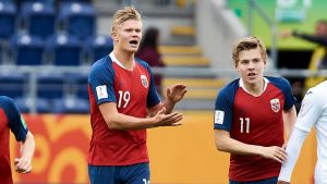 Erling Braut Håland i U20-VM för mindre än ett år sen. Erling Braut Håland i U20-VM.
