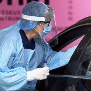 Coronavirustestning i Borgå mars 2021. 