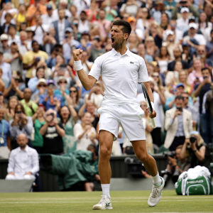 Novak Djokovic jublar.