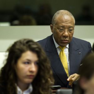 Landets förre president Charles Taylor dömdes till 50 års fängelse för krigsförbrytelser under inbördeskriget. Charles Taylor i domstolen 30.05.2012