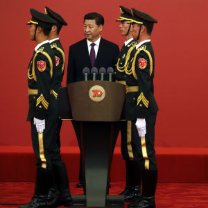 Kinas president Xi Jinping i Peking i september 2019 under festligheter inför 70-årsjubileet för grundandet av Folkrepubliken Kina. Kinas president Xi Jinping.