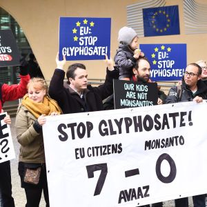 Demonstration mot glyfosat i Bryssel.