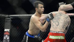 Amirkhanis senaste match i Stockholm varade i åtta sekunder. Makwan Amirkhani mot Andy Ogle 2015.