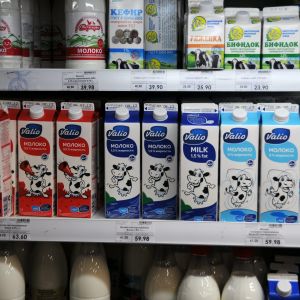 Valios mjölk såldes i en butik i S:t Petersburg i mitten av juli.