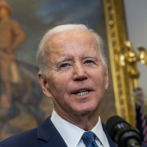 USA:s president Joe Biden i närbild.