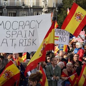 Demonstranter i Madrid. 