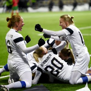 Finlands spelare jublar