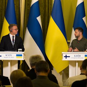 Petteri Orpo tapasi Volodymyr Zelenskyin Kiovassa 23.8.2023