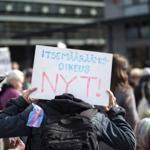 Translain ja sukupuolivähemmistöjen oikeuksien puolesta osoitettiin mieltä kesällä 2019