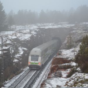 Mer mankraft och kraftigare röjningsmateriel ska förhindra förseningar och avbrott i tågtrafiken. Tåg i Sjundeå