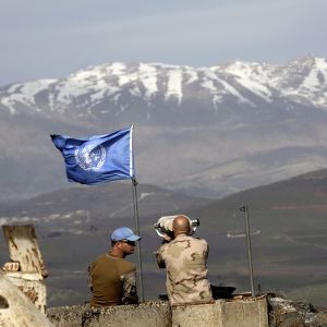 FN:s fredsbevarare på Golanhöjderna vid den spända gränsen mellan Israel och Syrien