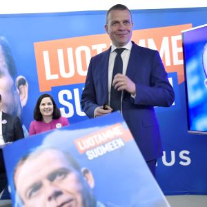 Samlingspartiets ordförande Petteri Orpo i Helsingfors den 28 februari 2019