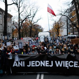 Demonstration mot abortlagarna i Polen.