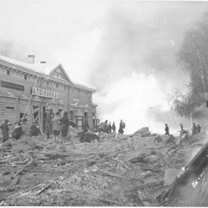 5.1.1940 Ilmapommituksen tuhoja Mikkelissä.