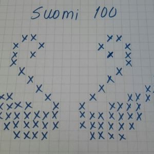 Svanar ritade som mönster med kryss