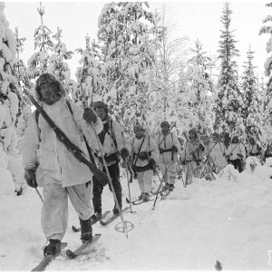 Hiihtopartio Märkäjärvellä 6.2.1940.