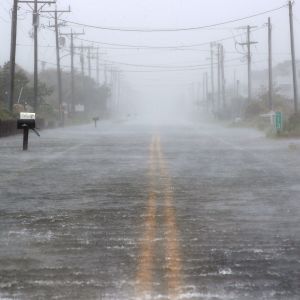 Översvämning på motorväg i North Carolina den september. 