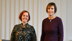 Pernilla Lindroos och Annika Hitonen har tagit fram metoder för att lära barn att ha en god självkänsla. Porträtt av Pernilla Lindroos och Annika Hitonen.