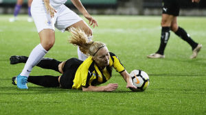 Sex mål ifjol för Rantala i FC Honka. Jutta Rantala spelade mot FC Zürich 2018.