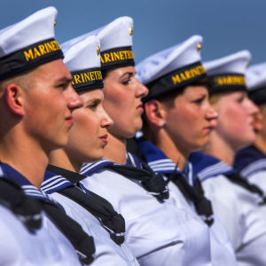 Tyska rekryter svär faned i marinteknologiskolan Parow.